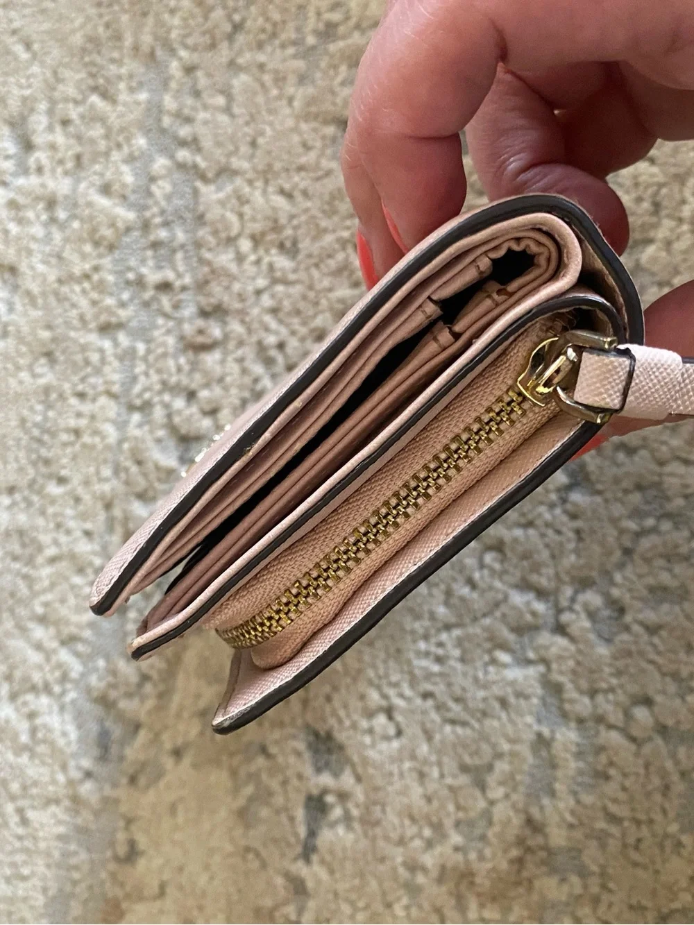 kate spade Pale Pink Leather Snap Closure Wallet Bifold